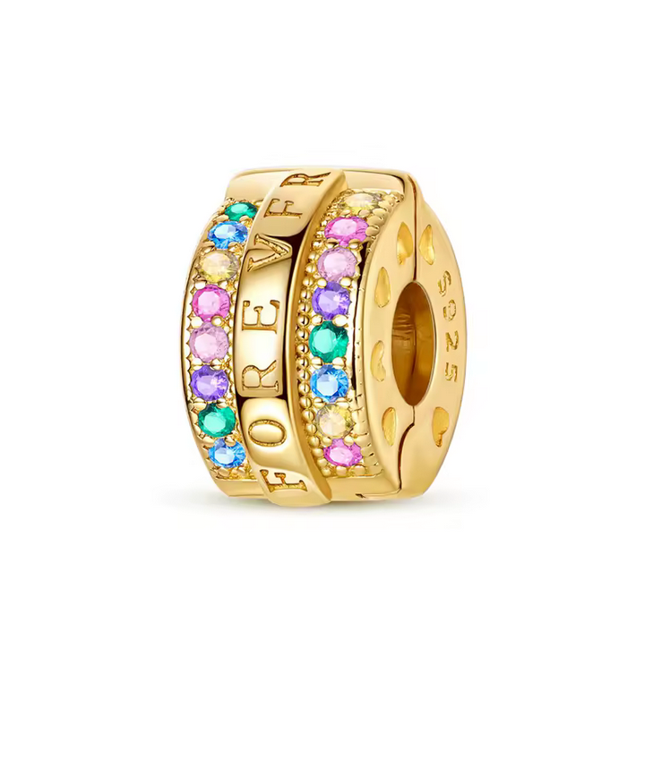 Forever Gold Rainbow Studded Charm