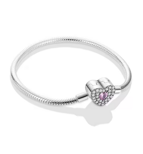 Sparkling Pink Heart Bracelet