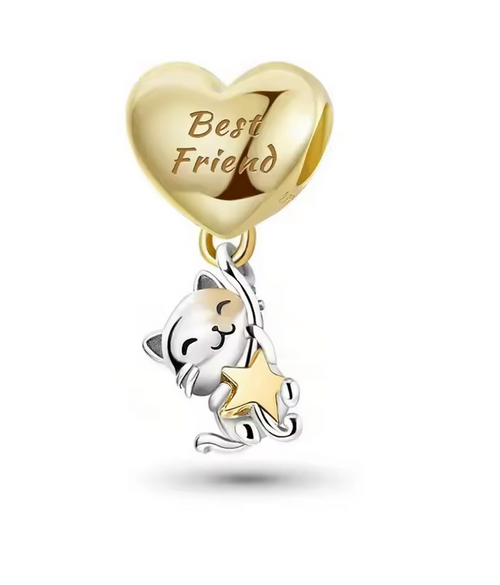 Best Friend Gold Cat Charm