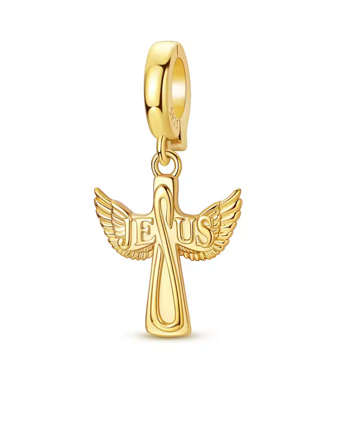 Gold Jesus Cross Charm