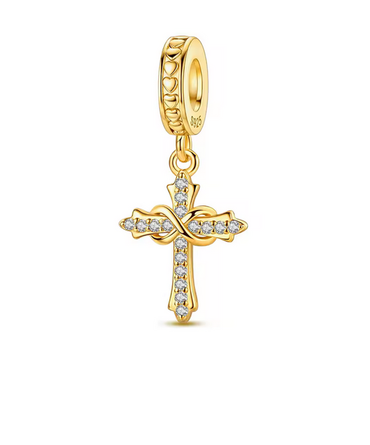 Gold Cross Set with Stones