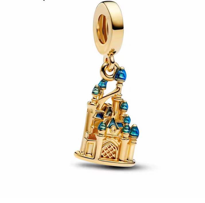 Blue & Gold Disney Castle Charm